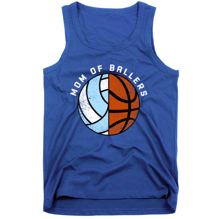 Mom Of Ballers Funny Volleyball Basketball Mom Cool Gift Tank Top