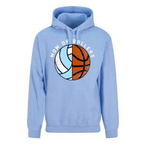 Mom Of Ballers Funny Volleyball Basketball Mom Cool Gift Unisex Surf Hoodie