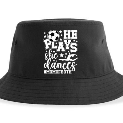 Mom Of Both Dancing & Soccer Mom Of A Dancer & Soccer Player Sustainable Bucket Hat