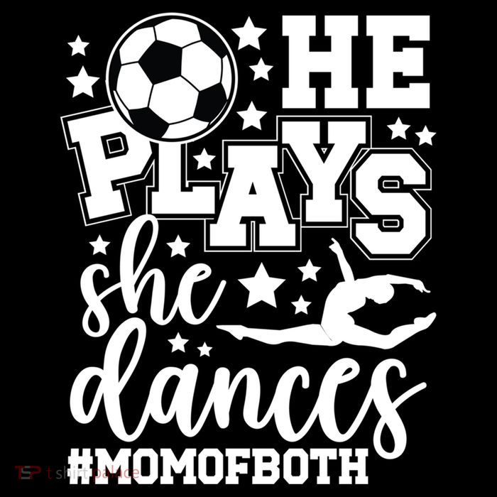 Mom Of Both Dancing & Soccer Mom Of A Dancer & Soccer Player Button