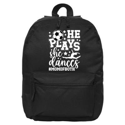 Mom Of Both Dancing & Soccer Mom Of A Dancer & Soccer Player 16 in Basic Backpack