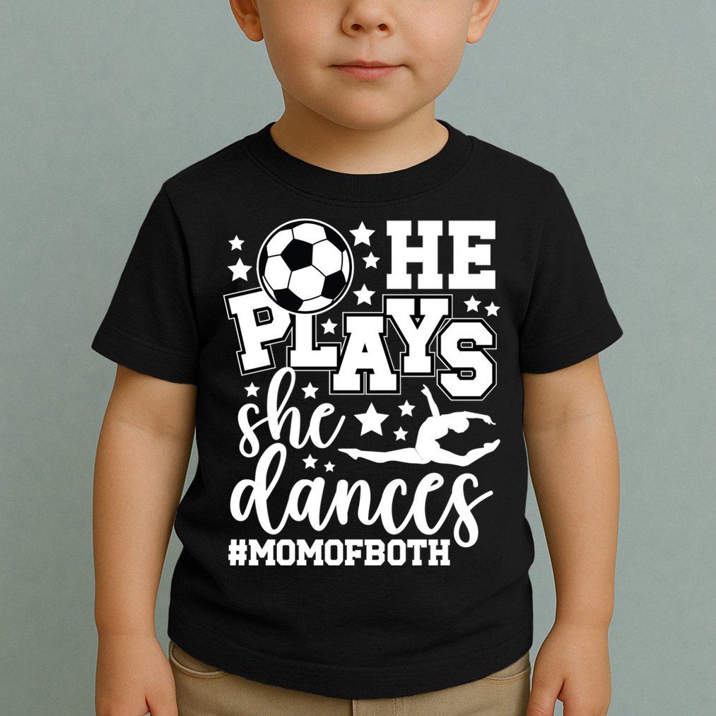 Mom Of Both Dancing & Soccer Mom Of A Dancer & Soccer Player Toddler T-Shirt