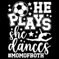 Mom Of Both Dancing & Soccer Mom Of A Dancer & Soccer Player Cropped Pullover Crew