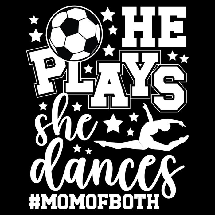 Mom Of Both Dancing & Soccer Mom Of A Dancer & Soccer Player Cropped Pullover Crew