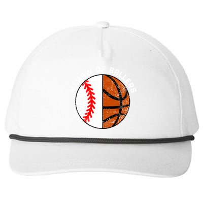 Memaw Of Ballers Funny Baseball Basketball Grandma Memaw Gift Snapback Five-Panel Rope Hat