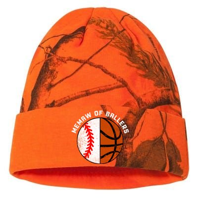 Memaw Of Ballers Funny Baseball Basketball Grandma Memaw Gift Kati Licensed 12" Camo Beanie