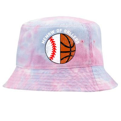 Memaw Of Ballers Funny Baseball Basketball Grandma Memaw Gift Tie-Dyed Bucket Hat