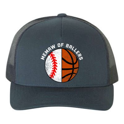 Memaw Of Ballers Funny Baseball Basketball Grandma Memaw Gift Yupoong Adult 5-Panel Trucker Hat