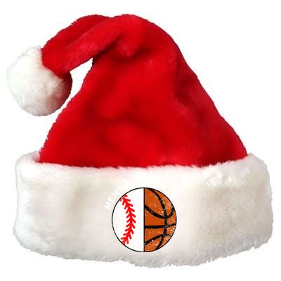 Memaw Of Ballers Funny Baseball Basketball Grandma Memaw Gift Premium Christmas Santa Hat