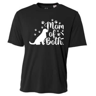 Mom Of Both Cat And Dog Mom Gift Crazy Cat Lady Dog Lover Cooling Performance Crew T-Shirt