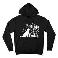 Mom Of Both Cat And Dog Mom Gift Crazy Cat Lady Dog Lover Hoodie