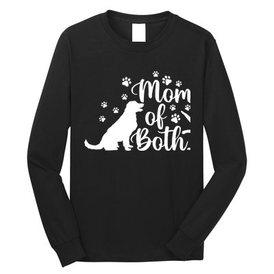 Mom Of Both Cat And Dog Mom Gift Crazy Cat Lady Dog Lover Long Sleeve Shirt