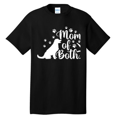 Mom Of Both Cat And Dog Mom Gift Crazy Cat Lady Dog Lover Tall T-Shirt