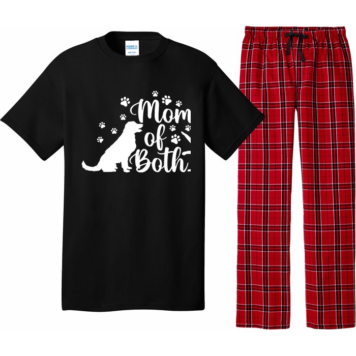 Mom Of Both Cat And Dog Mom Gift Crazy Cat Lady Dog Lover Pajama Set