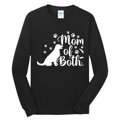 Mom Of Both Cat And Dog Mom Gift Crazy Cat Lady Dog Lover Tall Long Sleeve T-Shirt