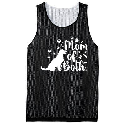 Mom Of Both Cat And Dog Mom Gift Crazy Cat Lady Dog Lover Mesh Reversible Basketball Jersey Tank