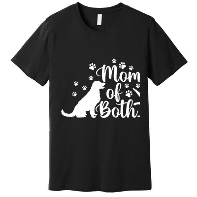 Mom Of Both Cat And Dog Mom Gift Crazy Cat Lady Dog Lover Premium T-Shirt