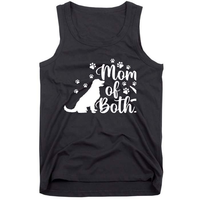 Mom Of Both Cat And Dog Mom Gift Crazy Cat Lady Dog Lover Tank Top