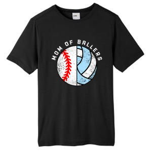 Mom Of Ballers Funny Baseball Volleyball Mom Gift Tall Fusion ChromaSoft Performance T-Shirt