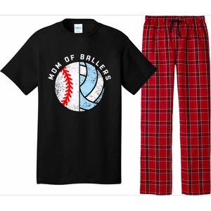 Mom Of Ballers Funny Baseball Volleyball Mom Gift Pajama Set