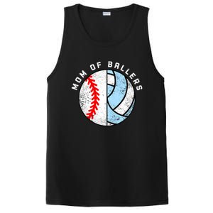 Mom Of Ballers Funny Baseball Volleyball Mom Gift PosiCharge Competitor Tank