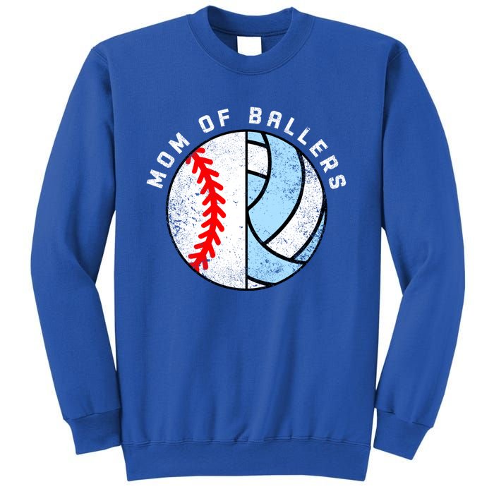 Mom Of Ballers Funny Baseball Volleyball Mom Gift Sweatshirt