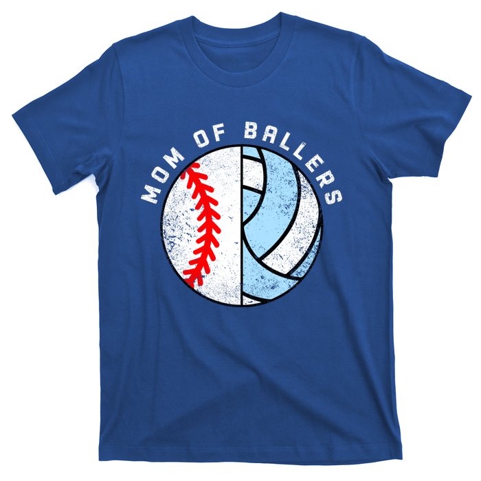 Mom Of Ballers Funny Baseball Volleyball Mom Gift T-Shirt