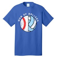 Mom Of Ballers Funny Baseball Volleyball Mom Gift Tall T-Shirt