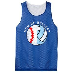 Mom Of Ballers Funny Baseball Volleyball Mom Gift Mesh Reversible Basketball Jersey Tank