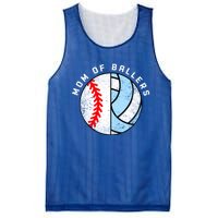 Mom Of Ballers Funny Baseball Volleyball Mom Gift Mesh Reversible Basketball Jersey Tank