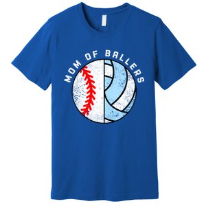 Mom Of Ballers Funny Baseball Volleyball Mom Gift Premium T-Shirt