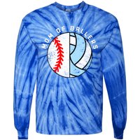 Mom Of Ballers Funny Baseball Volleyball Mom Gift Tie-Dye Long Sleeve Shirt