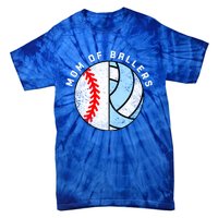 Mom Of Ballers Funny Baseball Volleyball Mom Gift Tie-Dye T-Shirt