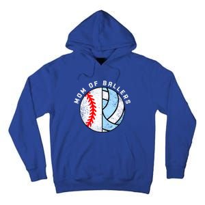 Mom Of Ballers Funny Baseball Volleyball Mom Gift Tall Hoodie