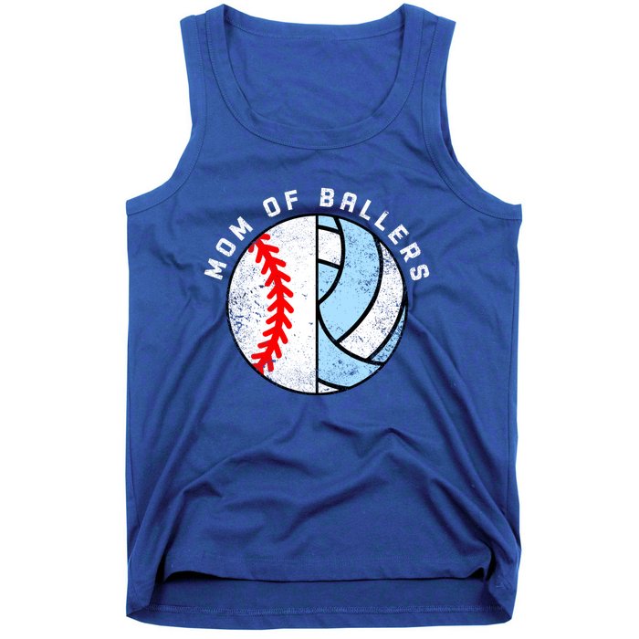 Mom Of Ballers Funny Baseball Volleyball Mom Gift Tank Top