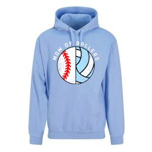 Mom Of Ballers Funny Baseball Volleyball Mom Gift Unisex Surf Hoodie