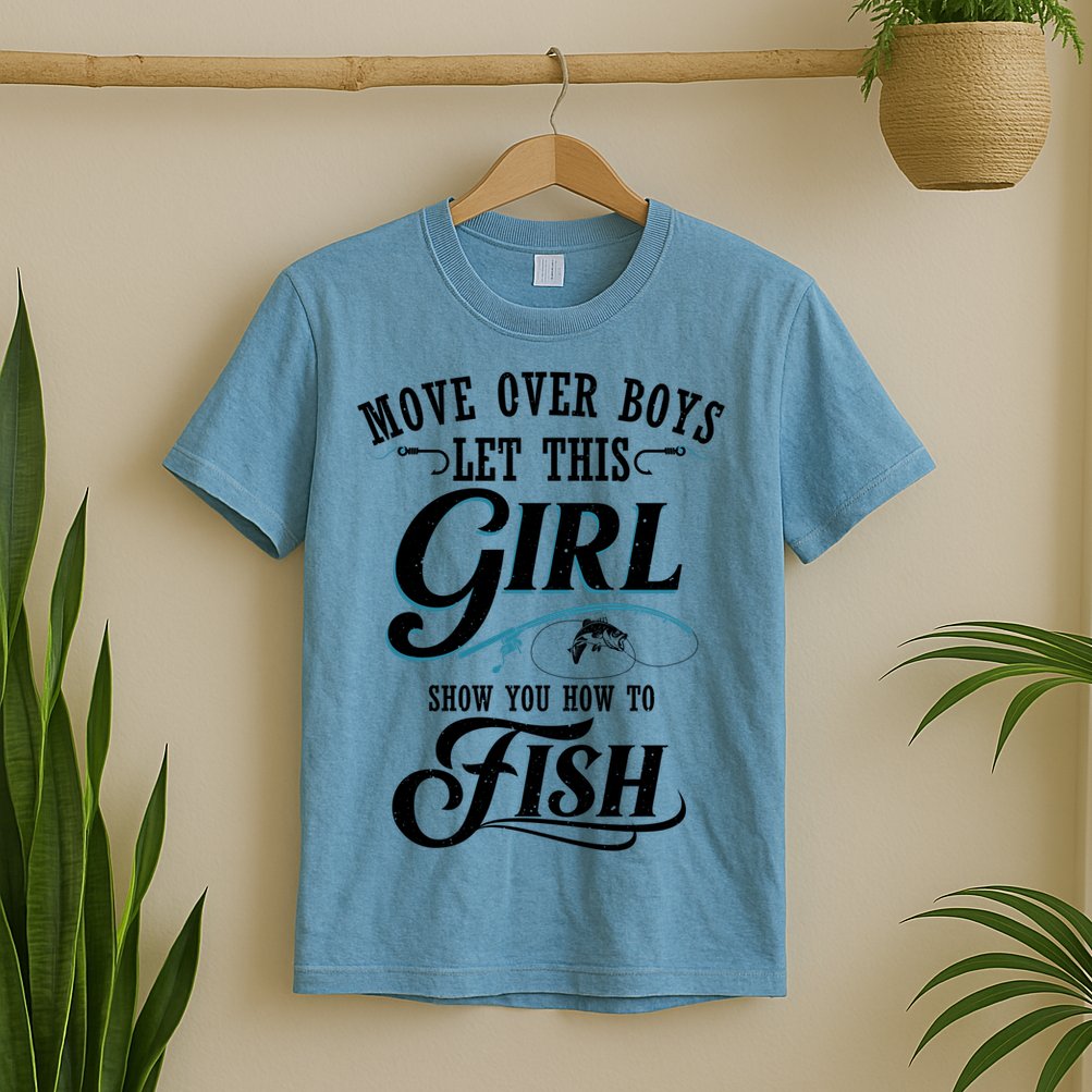 Move Over Boys Let This Girl Show You How To Fish Gift Gift T-Shirt
