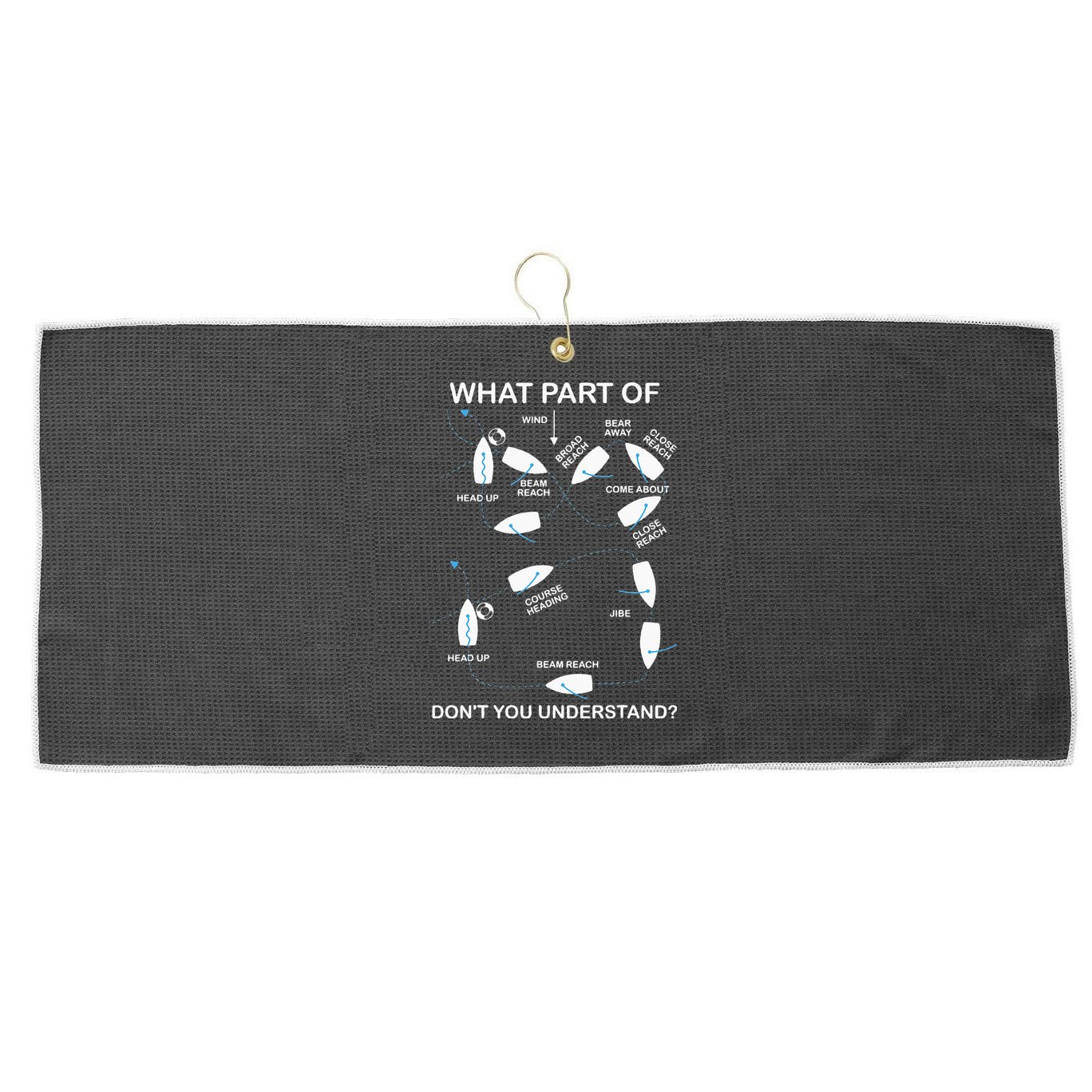 Man Over Board Manoeuvre Sailing Ship Sailor Large Microfiber Waffle Golf Towel