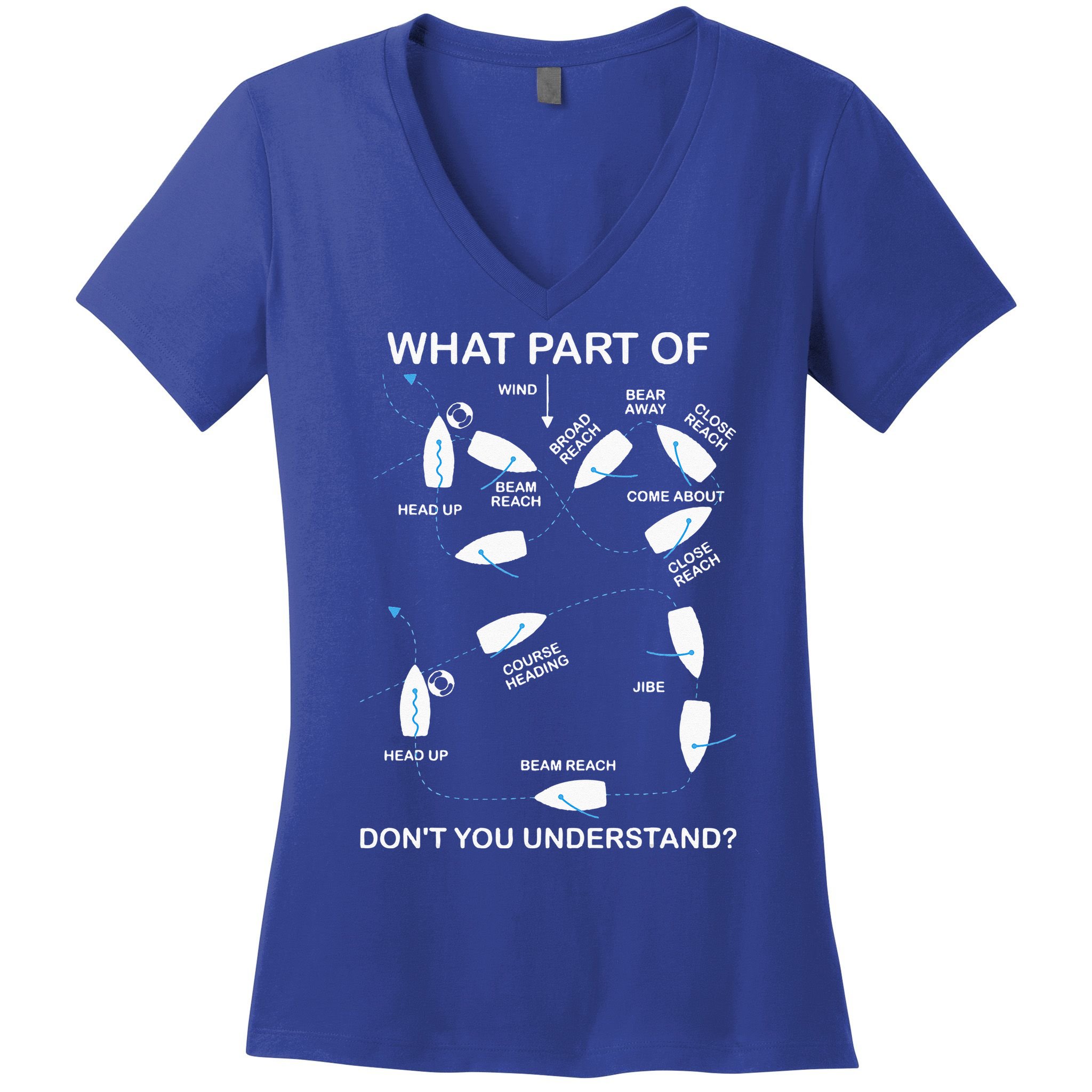 Man Over Board Manoeuvre Sailing Ship Sailor Women's V-Neck T-Shirt