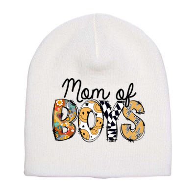 Mom Of Boy Leopard Mom Short Acrylic Beanie