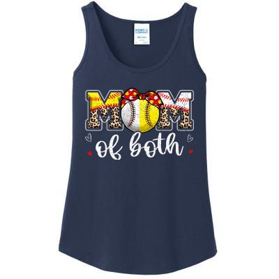 Mom Of Both Leopard Game Day Baseball Softball MotherS Day Ladies Essential Tank