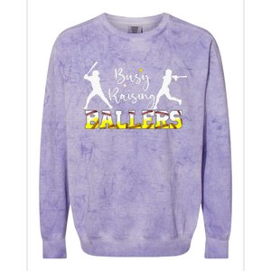 Mom Of Both Baseball Son Softball Daughter Colorblast Crewneck Sweatshirt