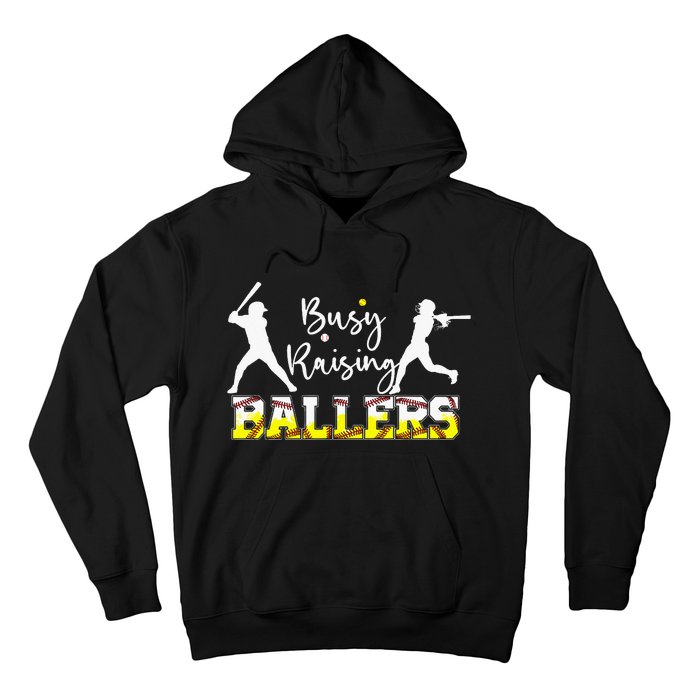 Mom Of Both Baseball Son Softball Daughter Hoodie