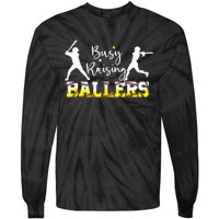 Mom Of Both Baseball Son Softball Daughter Tie-Dye Long Sleeve Shirt