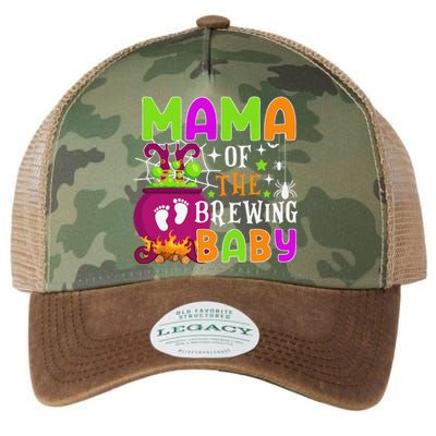 Mama Of Brewing Baby Halloween Theme Baby Shower Spooky Legacy Tie Dye Trucker Hat