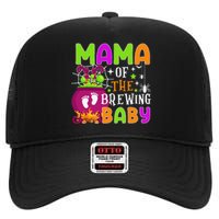 Mama Of Brewing Baby Halloween Theme Baby Shower Spooky High Crown Mesh Back Trucker Hat