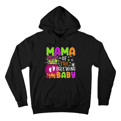 Mama Of Brewing Baby Halloween Theme Baby Shower Spooky Hoodie