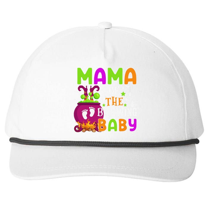 Mama Of Brewing Baby Halloween Theme Baby Shower Spooky Snapback Five-Panel Rope Hat