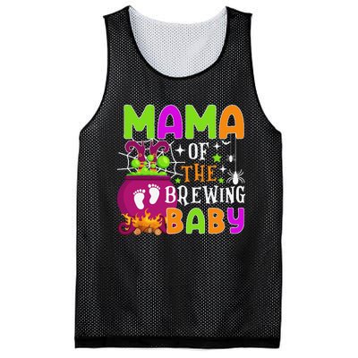 Mama Of Brewing Baby Halloween Theme Baby Shower Spooky Mesh Reversible Basketball Jersey Tank