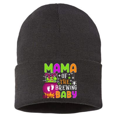 Mama Of Brewing Baby Halloween Theme Baby Shower Spooky Sustainable Knit Beanie